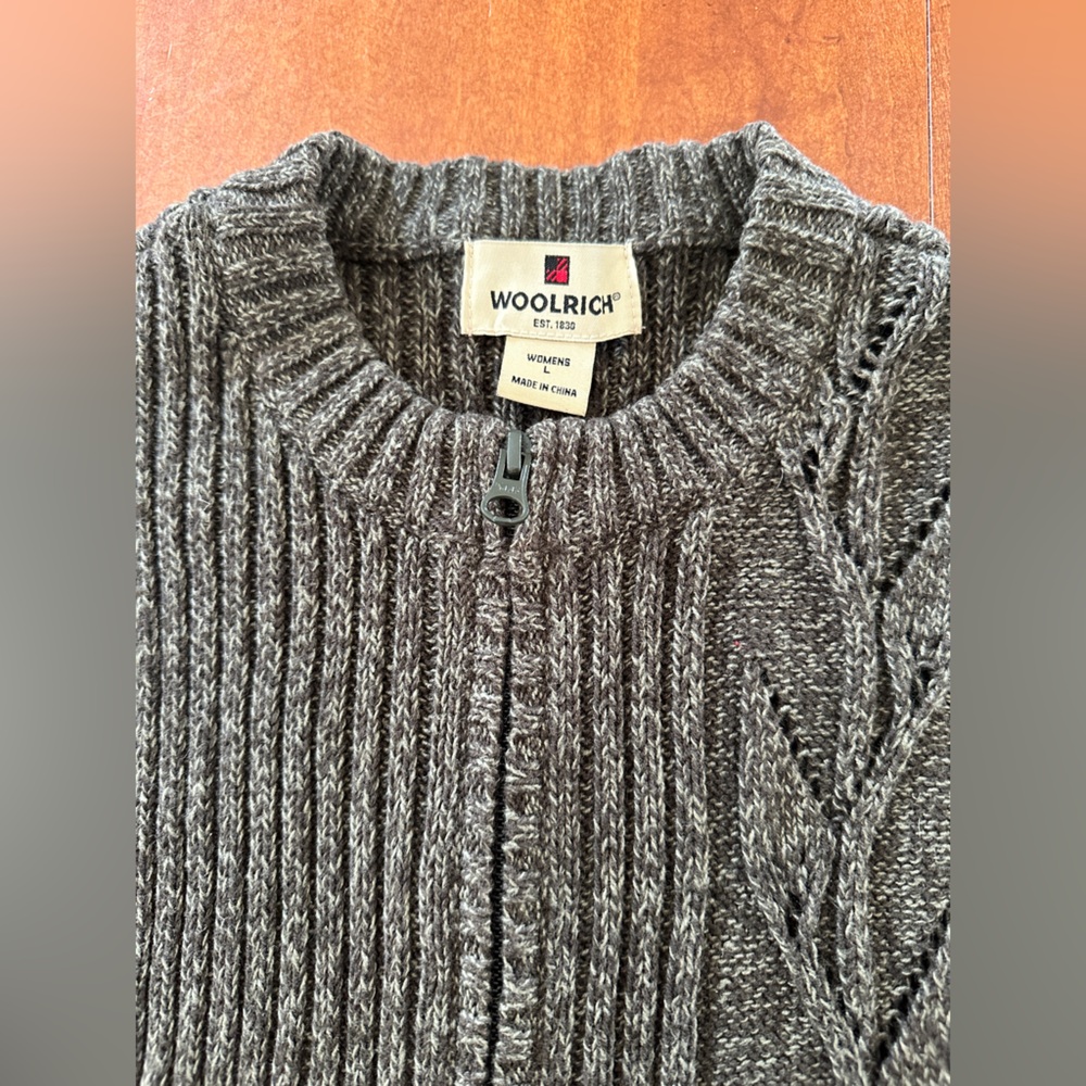 Woolrich Women's Charcoal Cable Knit Sweater
